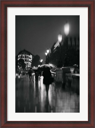 Framed Paris in The Rain Print