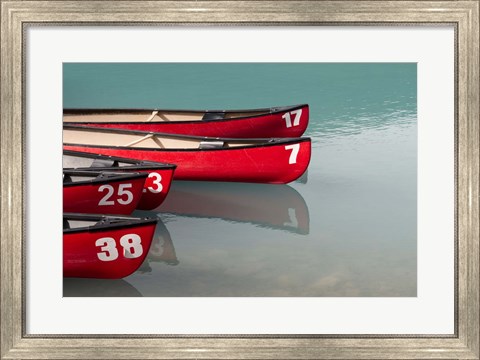 Framed Canoes on the Lake Print