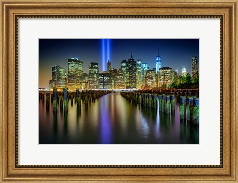 Framed NYC Tribute Lights Print