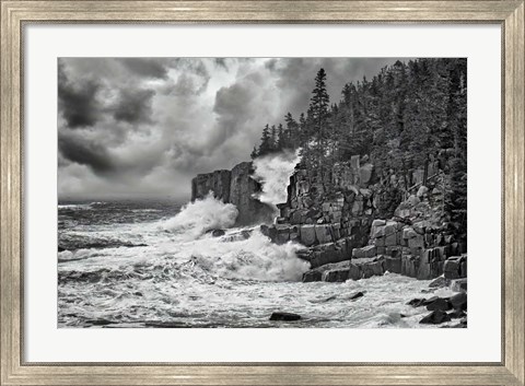 Framed Noreaster at Otter Cliff Print