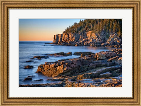 Framed Morning Light on Otter Cliff Print