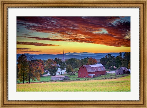 Framed Dawn in Peacham, VT Print