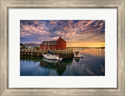 Framed Rockport Harbor at Dawn Print