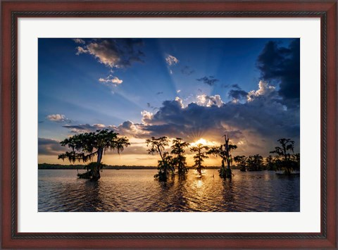 Framed Sunset on Lake Martin Print