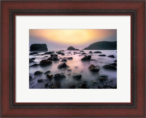 Framed Sunset in the Mist Print