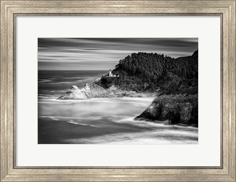 Framed Rick Berk-Perched Above the Pacific Monochrome.tif Print