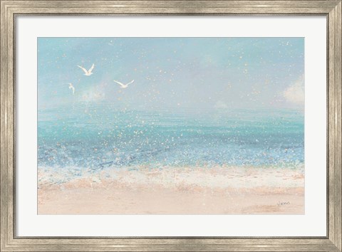 Framed Splatter Beach I Neutral Print