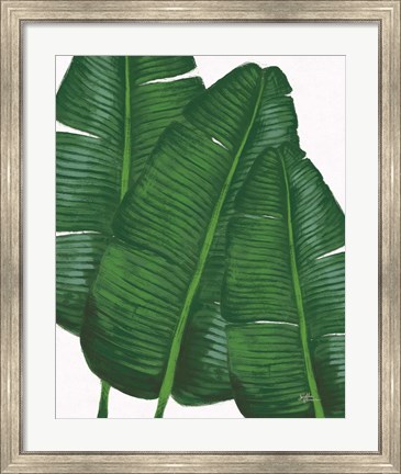 Framed Emerald Banana Leaves II Print