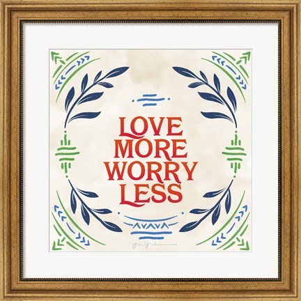 Framed Heart and Mind II Love More Bright Print