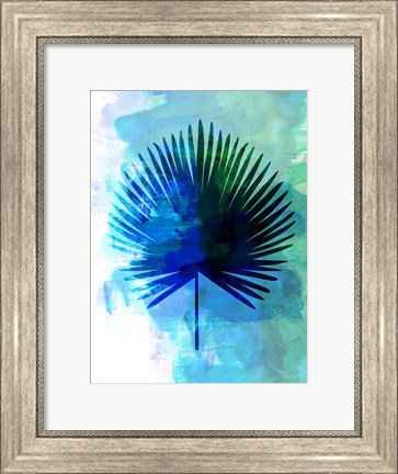 Framed Tropical Chamaerops Leaf Watercolor Print