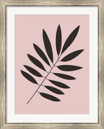 Framed Tropical Blush Pink Leaf I Print