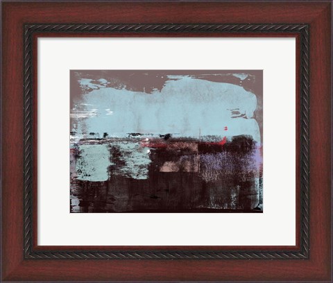 Framed Abstract Blue and Dark Purple Print