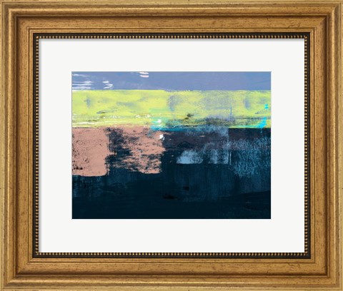 Framed Abstract Blue and Yellow I Print