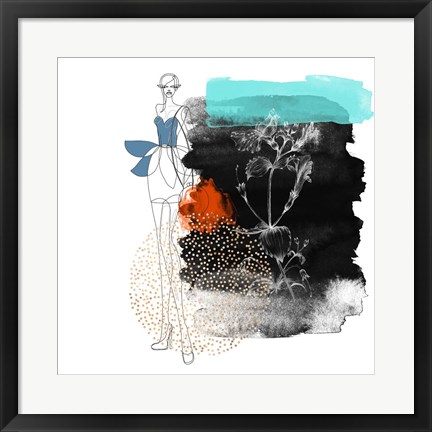 Framed Abstract  Flower Girl Composition Print