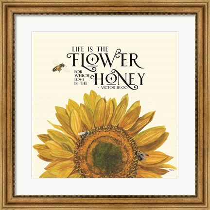 Framed Honey Bees &amp; Flowers Please II-The Flower Print