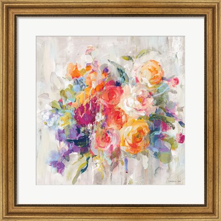 Framed Sun Drenched Bouquet Autumn Print