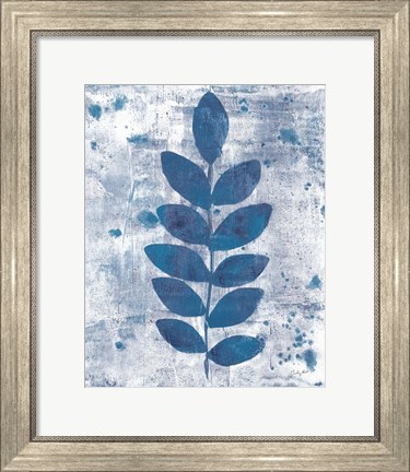 Framed Leaves of Blue I Print