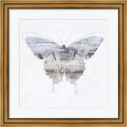 Framed Silver Butterfly Print