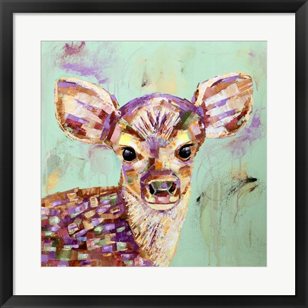 Framed Celadon Deer Print