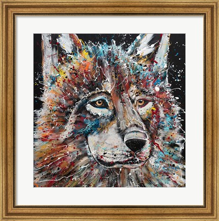 Framed Electric Wolf Print