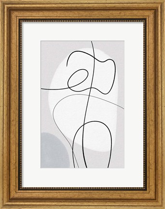 Framed Curvy Lines II Print