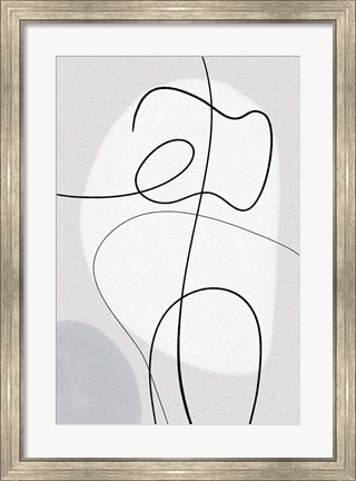 Framed Curvy Lines II Print