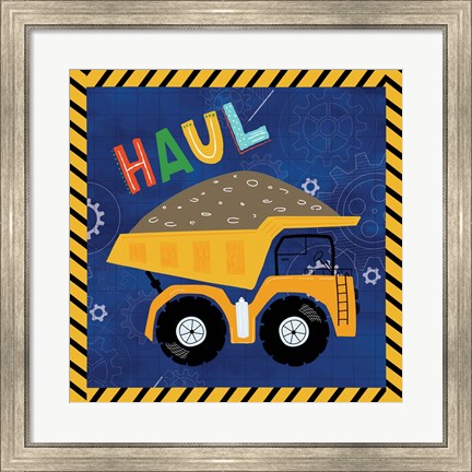 Framed Haul - Dump Truck Print