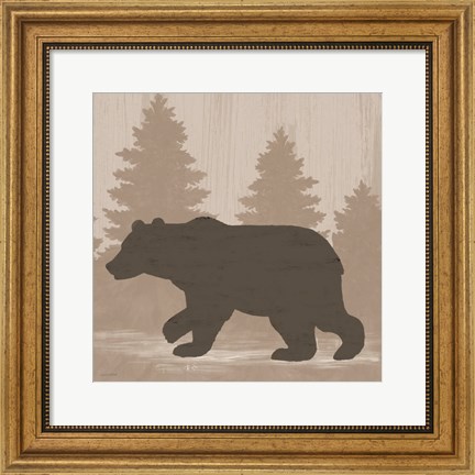 Framed Bear Silhouette Print