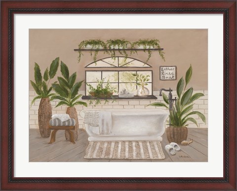 Framed Farmhouse Bath I Print