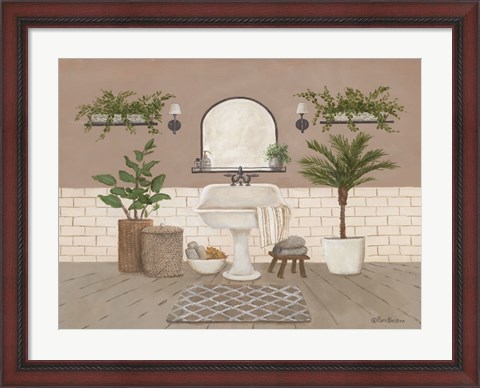 Framed Farmhouse Bath II Print