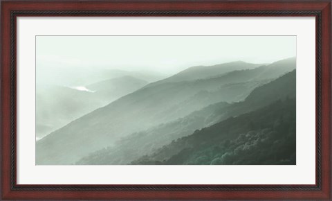 Framed Newfound Gap in Green Print