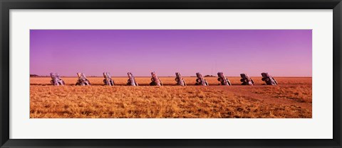 Framed Cars In The Ground, Cadillac Ranch, Texas Print