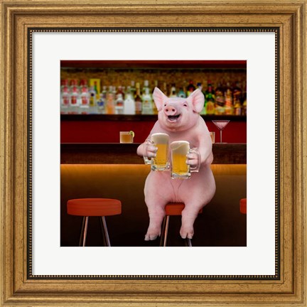 Framed Beer Hog Print