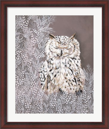 Framed Oliver the Winter Owl Print