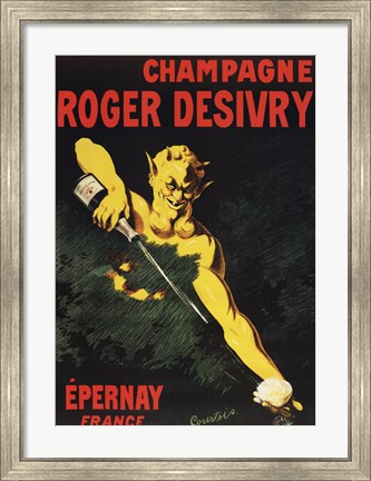 Framed Champagne Roger Desivry Print