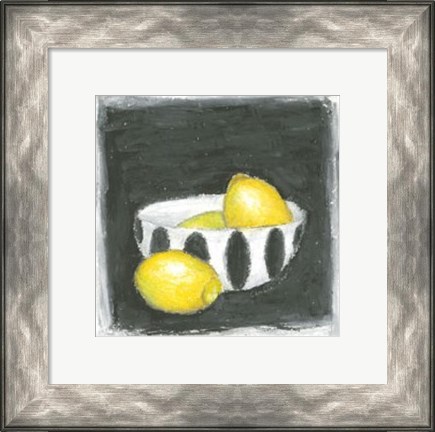 Framed Lemons in Bowl Print