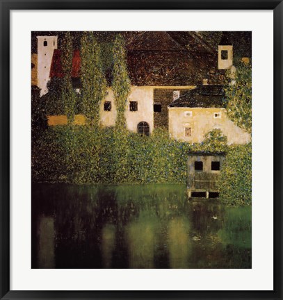 Framed Unterach Manor and Lock Chamber on the Attersee Lake, c.1908 Print