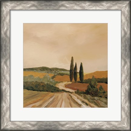 Framed Shady Tuscan Fields Print