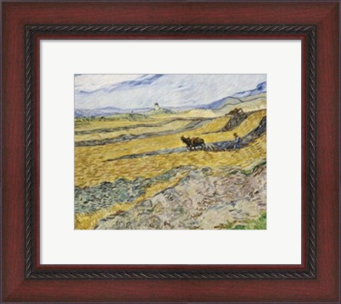 Framed Enclosed Field with Ploughman Print