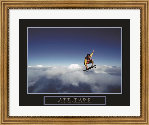 Framed Attitude - Skateboarder Print