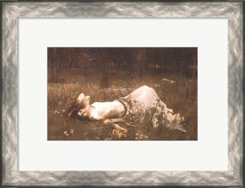 Framed Ophelia (lying in the meadow), 1905 Print