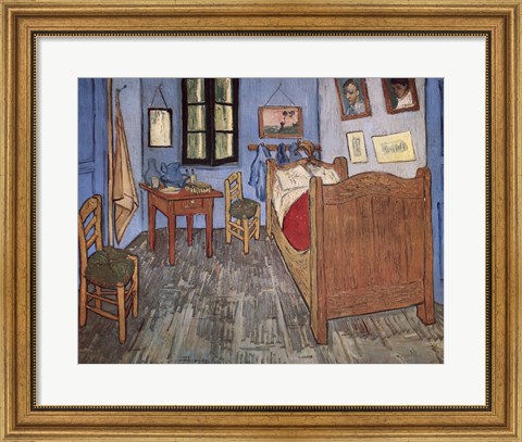 Framed Bedroom at Arles, c.1887 Print