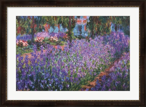 Framed Artist&#39;s Garden at Giverny, c.1900 Print