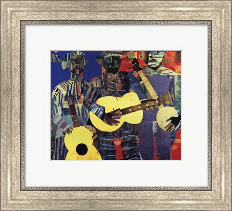 Framed Three Folk Musicians, 1967 Print