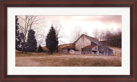 Framed Farm on the Hill Print