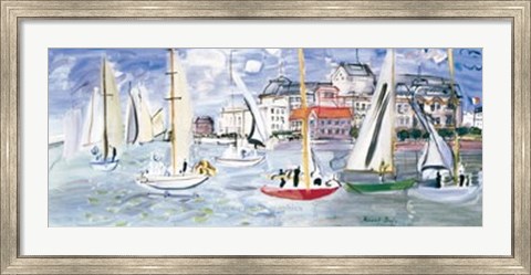 Framed Regates dans le Port de Trouville Print