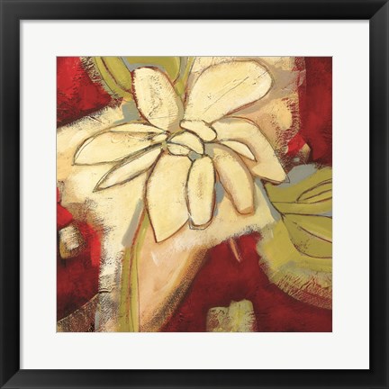 Framed Jungle Gardenia I Print