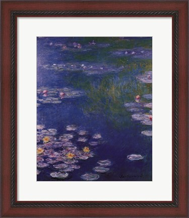 Framed Waterlilies at Giverny Print