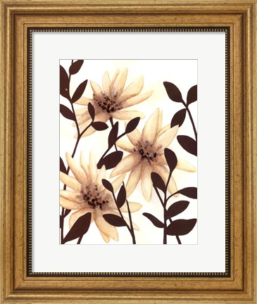 Framed Blossoming Silhouette I Print