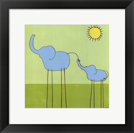 Framed Stick-Leg Elephant II Print